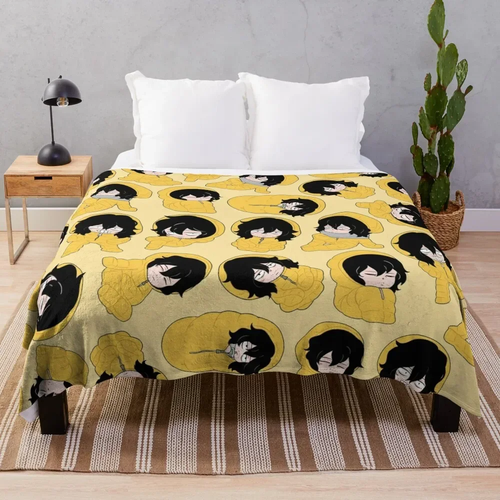 Aizawa in a sleeping bag pattern Throw Blanket Bed Fashionable Thins Blankets