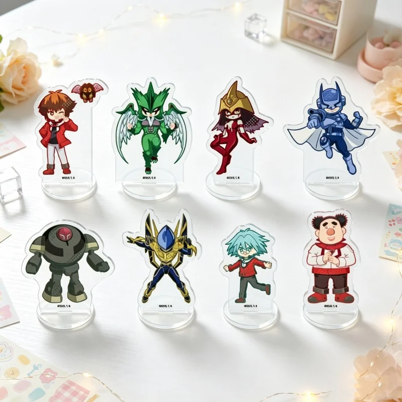Anime Game Yu-Gi-Oh! GX Mini Acrylic Figure Stand Model Plate Keychain 10CM Winged Kuriboh Jaden Yuki Bookshelf Decoration Gift