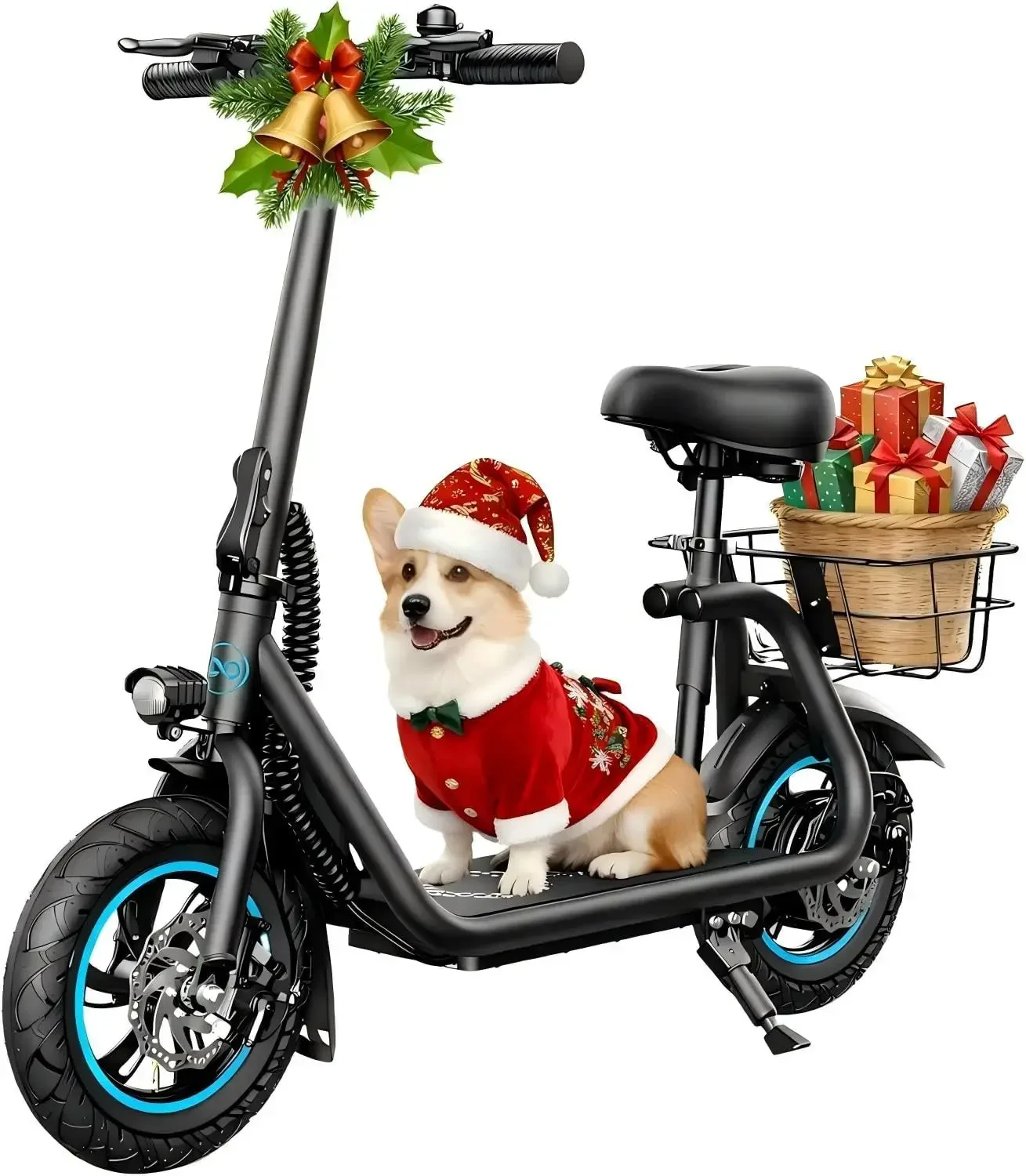 

C1 Scooter with Seat for Adults, 450W Motor, 20-Mile Range, 16 MPH, Foldable Commuter E-Scooter with Basket for Grocery