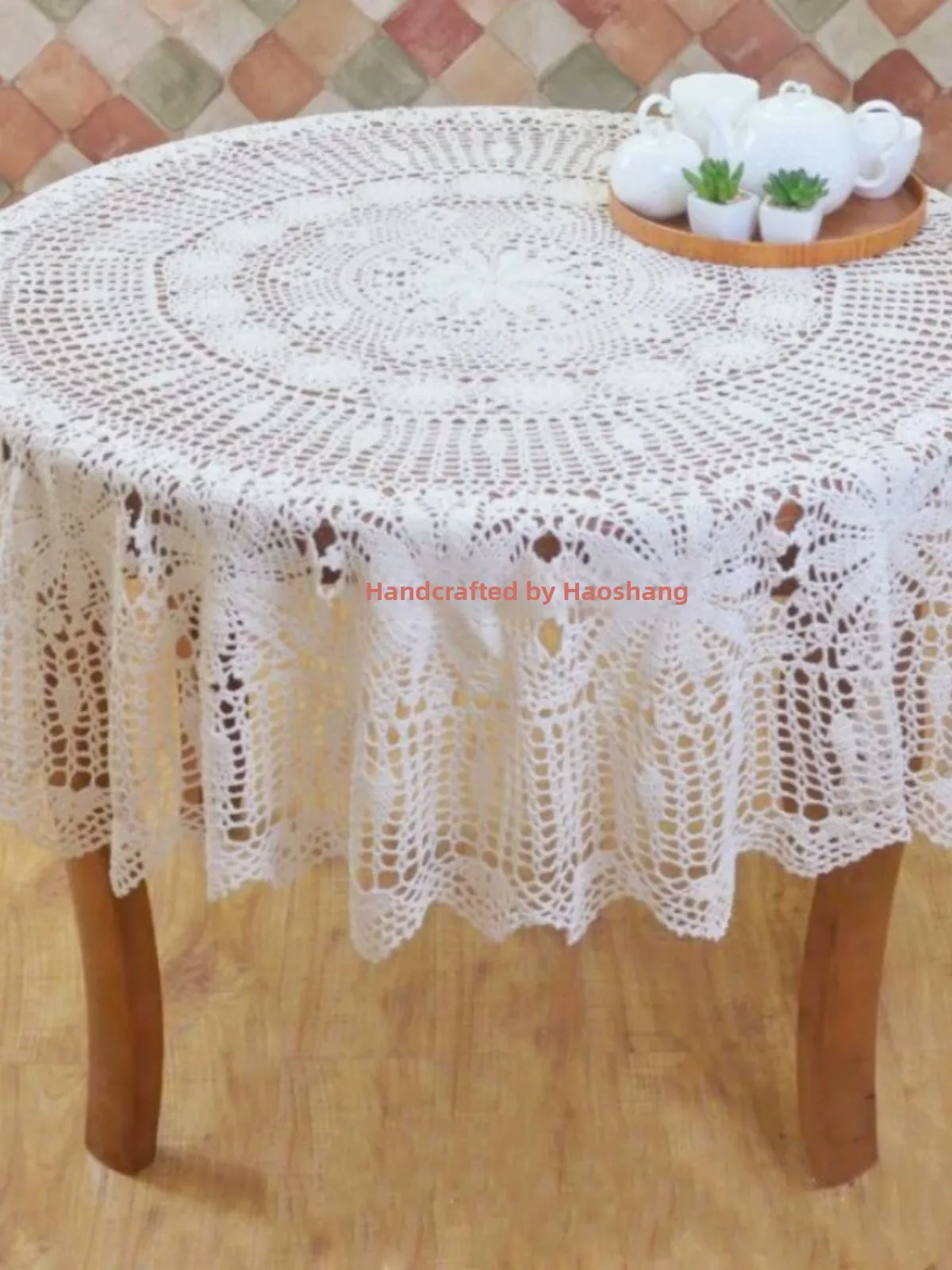 

Handmade Large Snowflake round Tablecloth Nordic Style Country Simple Beauty Daily Use Heat Resistant Non-Slip Circular Table...