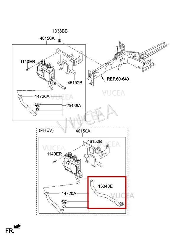 HOSE ASSY-AIR INLET Reversing Device Radiator Water Pipe For Hyundai Sonata Hybrid PHEV OEM 369523D650 36952 3D650 36952-3D650