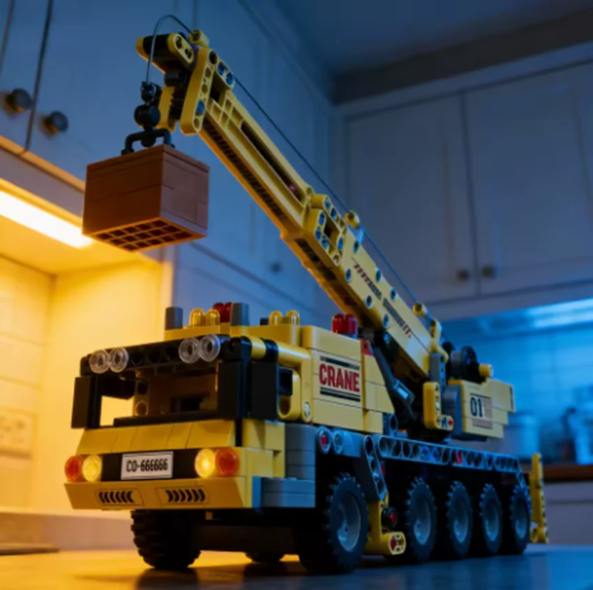 Third Party Compatible MOC Sets City Series Building Blocks City Yellow Mobile Construction Crane Children Toys Gift