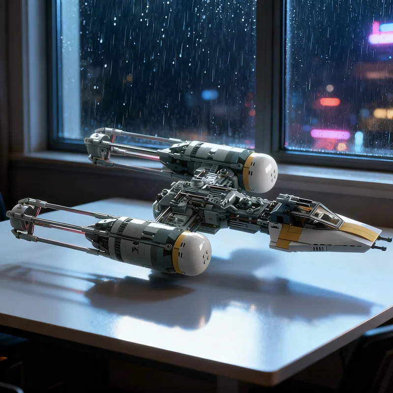 892-pz-moc-pixel-dans-btl-a4-ywing-gold-squadron-star-battle-modello-di-costruzione-diy-regalo-creativo-da-collezione-espositivo-decorativo