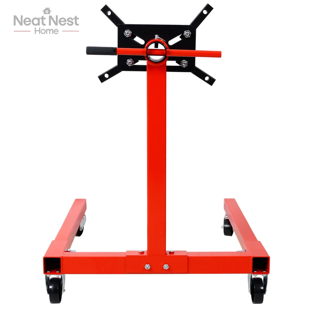 

Engine Stand, 1500 LBS Motor Stand with 4 Wheels,360 Degree Rotating Head & 4 Adjustable Arms,Metal Engine Holder for Garage,Red