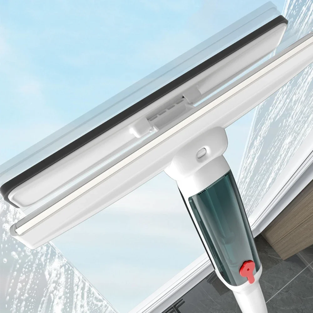 2024 جديد مقبض طويل استخدام مزدوج رذاذ نافذة تنظيف ستوكات المطاط الزجاج رذاذ مكشطة ممسحة ممسحة مُنظف نوافذ