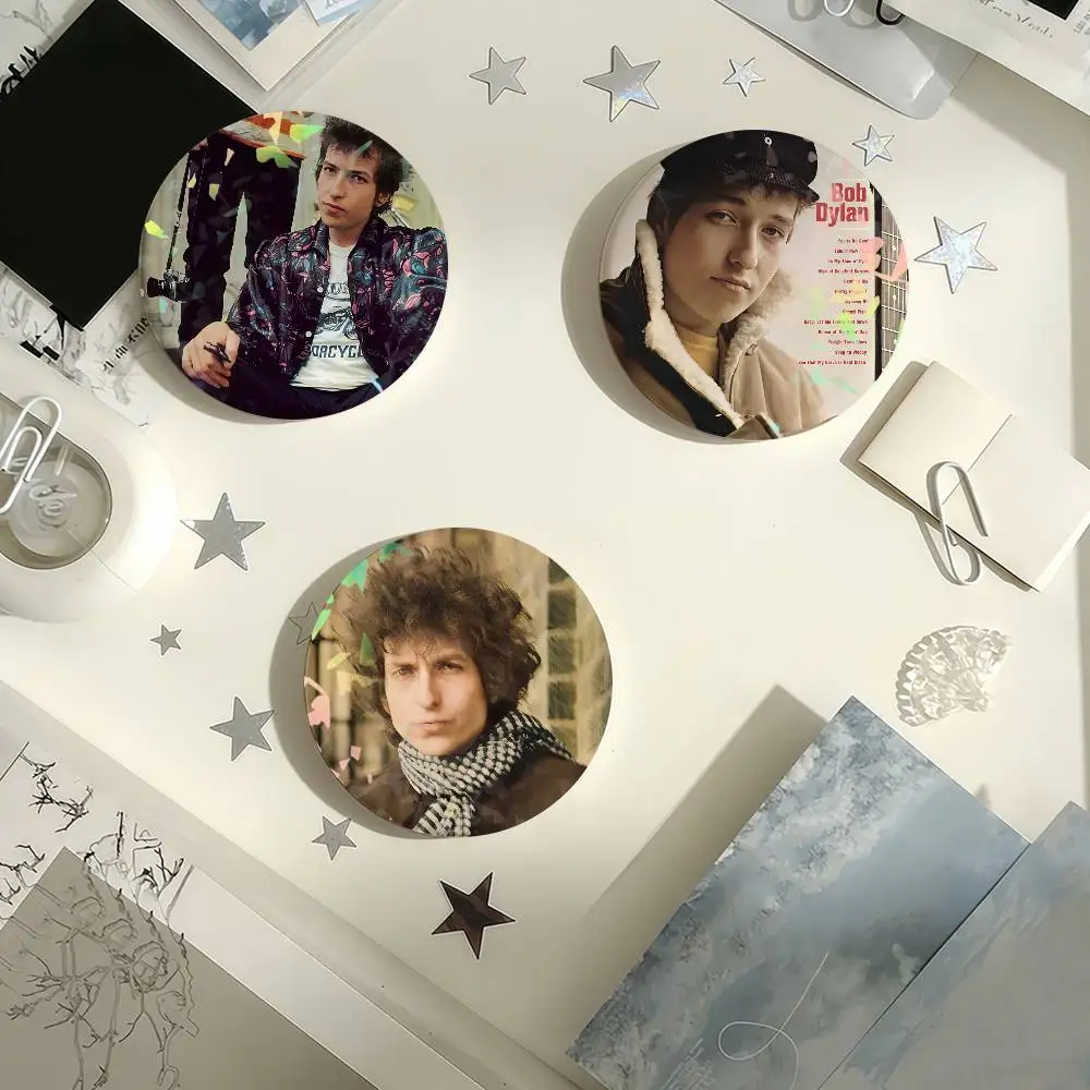 Singer Bob Dylan Laser Badge Creative Pins Brooch for Bag Clothes Hat Decor Gifts Fans Collect