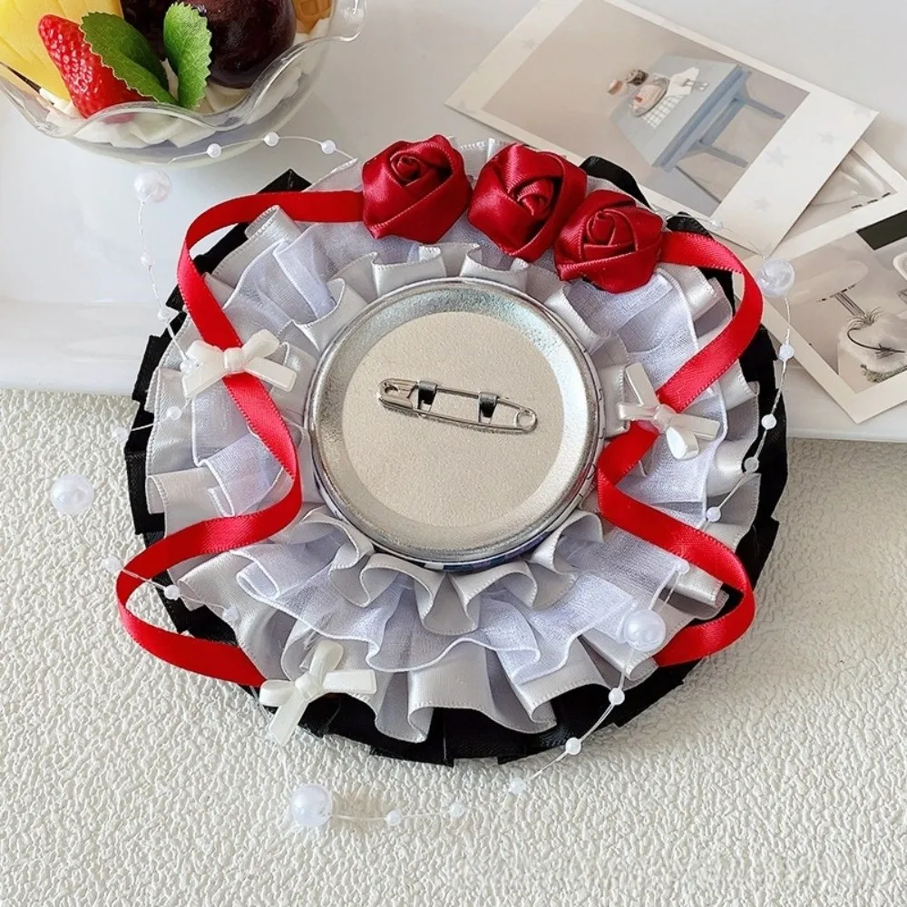 Creative Lace Magnetic Anime Badge Holder Rose Candy Pins Display Base Star Cross Ornate Ribbon Badge Flower Ita Bag Accessories
