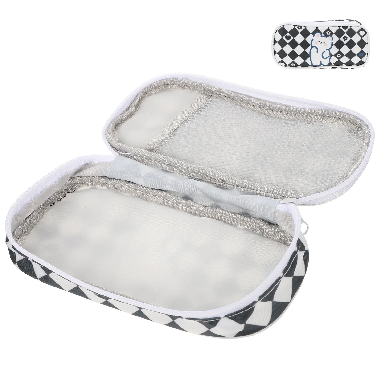 Large Portable Pencil Case Multi-Use Pen Bag School Stationery Organizer Kids Adults Zipper Design Convenient Storage Bag