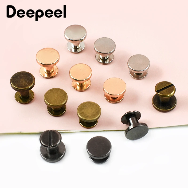 

20-50Pcs 5/6/8mm Flat Head Metal Screws Nail Rivet Buckles Belt Bag Clothes Decorative Screw Rivets Buckle Hardware Accessories