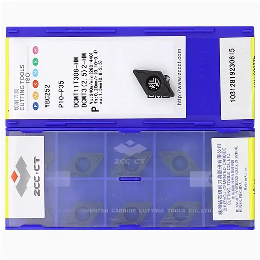 

DCMT11T308-HM YBC252/DCMT11T308-HM YBC152/DCMT11T308-HM YBC351/DCMT11T308-HM YBC151 ZCC.CT Твердосплавные токарные пластины для инструментов с ЧПУ