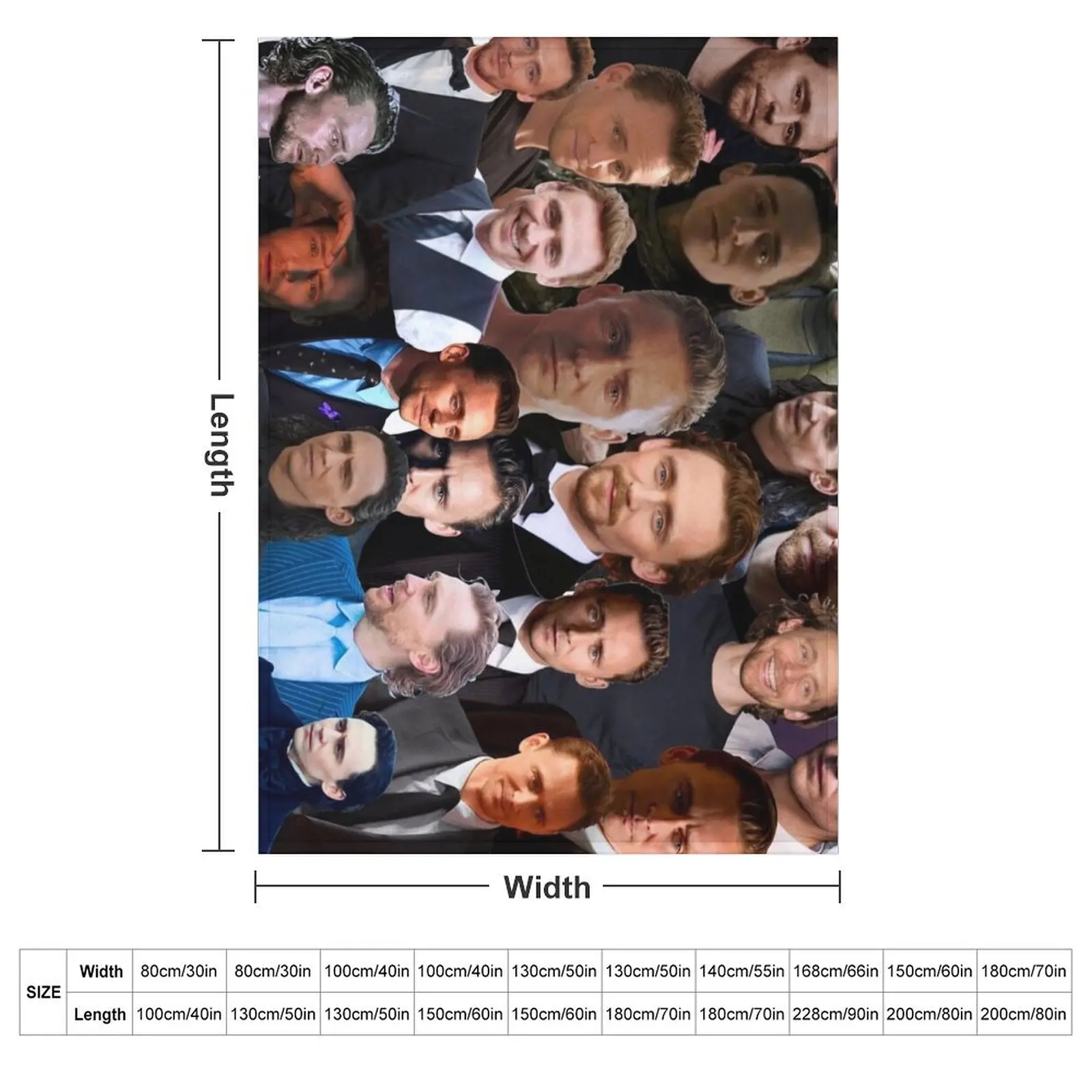 Tom Hiddleston Photo Collage Throw Blanket couch cozy soft plush fuzzy picnic outdoor blanket