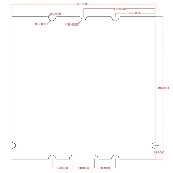 Custom Size  340X340MM Voron 2.4 3D Printer Silicone  Heatbed With 3M 110/220V 750W NTC 100K Thermistor Silicone Heater Pad