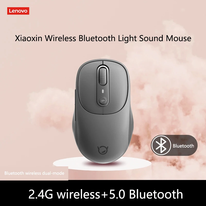 Mouse Lenovo Xiaoxin Bluetooth Wireless Mouse M3 Twilight Gray Light Sound Three Bluetooth Office Mouse