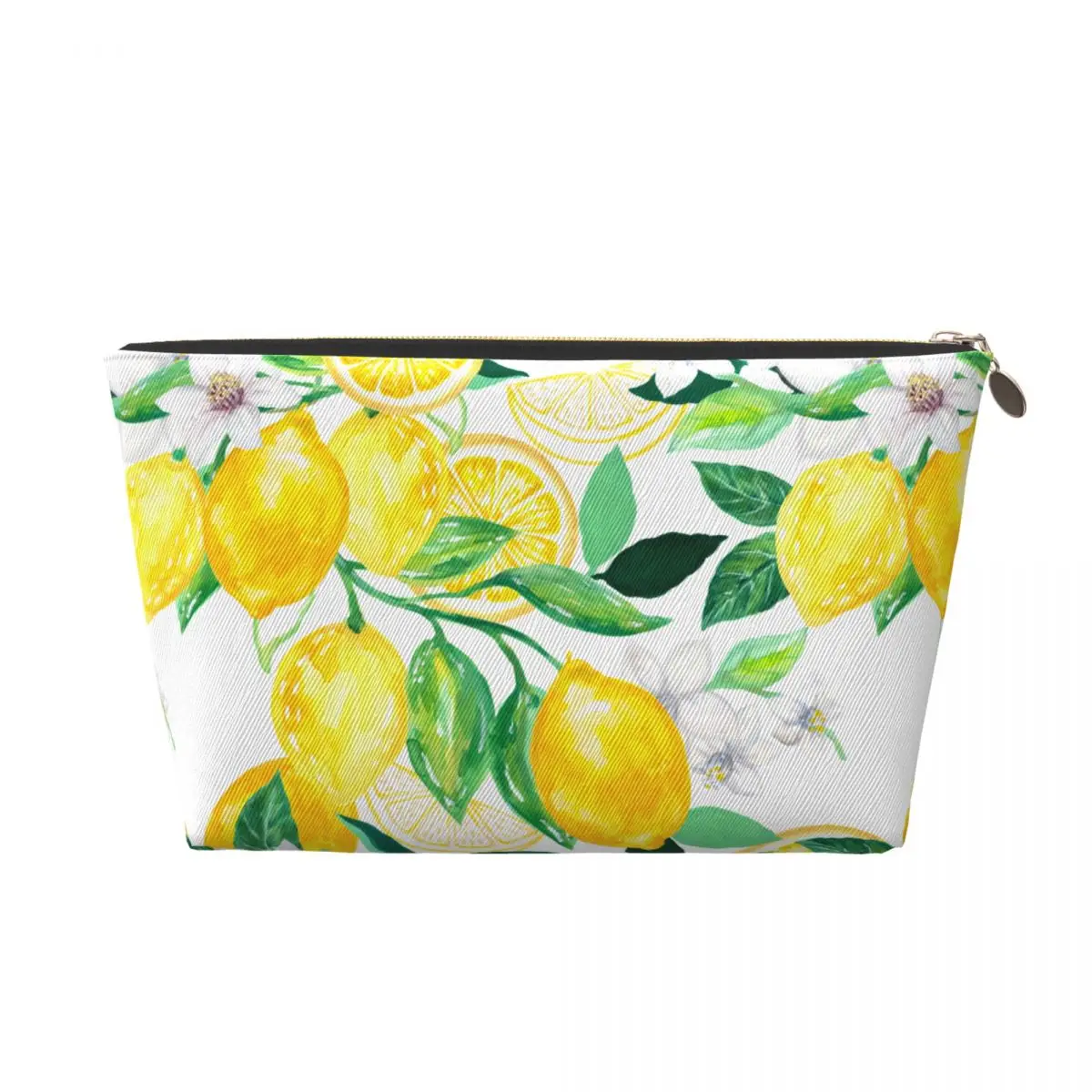 Custom Citrus Lemons Tree Foliage Blossom And Leaf Travel Toiletry Bag Women Cosmetic Makeup Organizer Beauty Storage Dopp Kit