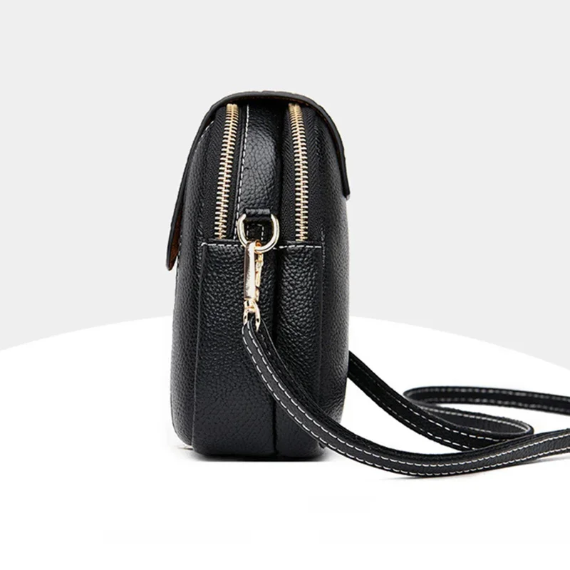 Soft Leather Crossbody Bags for Women High Quality Solid Color Tassel Shoulder Bag Retro Cell Phone Purse Handbags