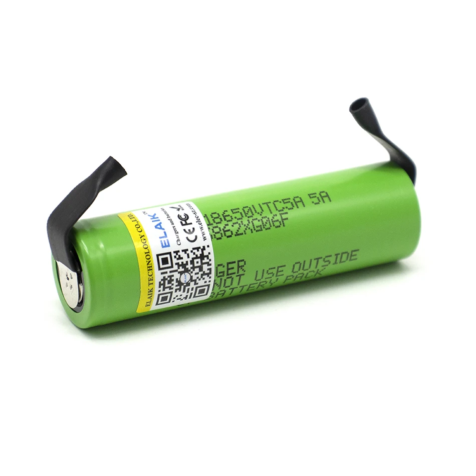 18650 Rechargeable Lithium Battery 3.7V 2600mAh Stable performance high quality cell power battery VTC5-Nickel sheet