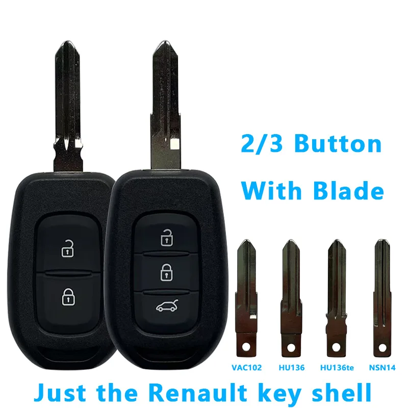

Fit For Renault Duster Sandero Logan Clio Captur Laguna Scenic 2015 2016 Fob 2/3 Buttons Replacement Car Remote Key Shell