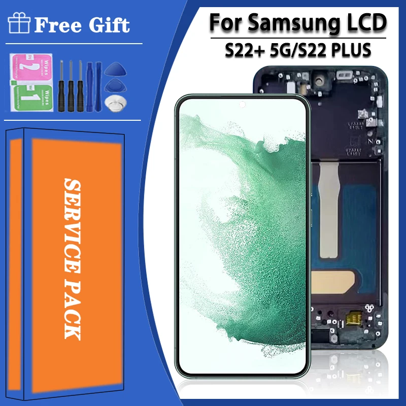 S22 Plus New Screen LCD For Samsung S22 Plus LCD Display For S901B S906B/DS LCD Touch Screen Replacement with Frame Assembly