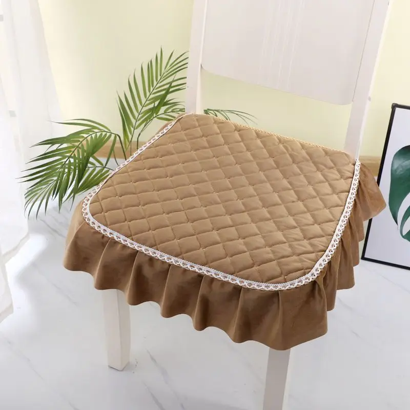 High-end Household Plush Decoration Chair Cushion Living Room Dining Chair Anti-slip Mats Universal Thickened Square Stool Pads