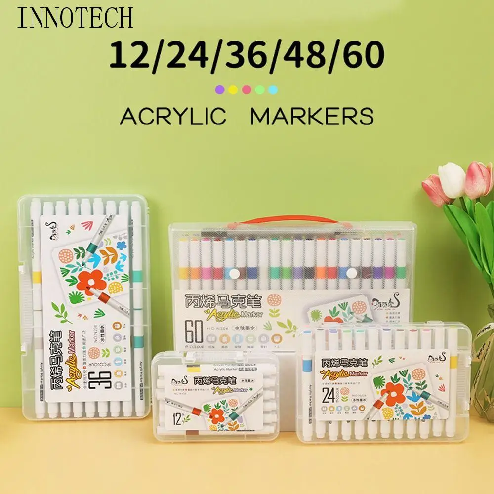 

Waterproof 12/24/36/48/60 Colors Acrylic Marker Painting Graffiti Art Painting Markers Pens DIY Crafts Drawing