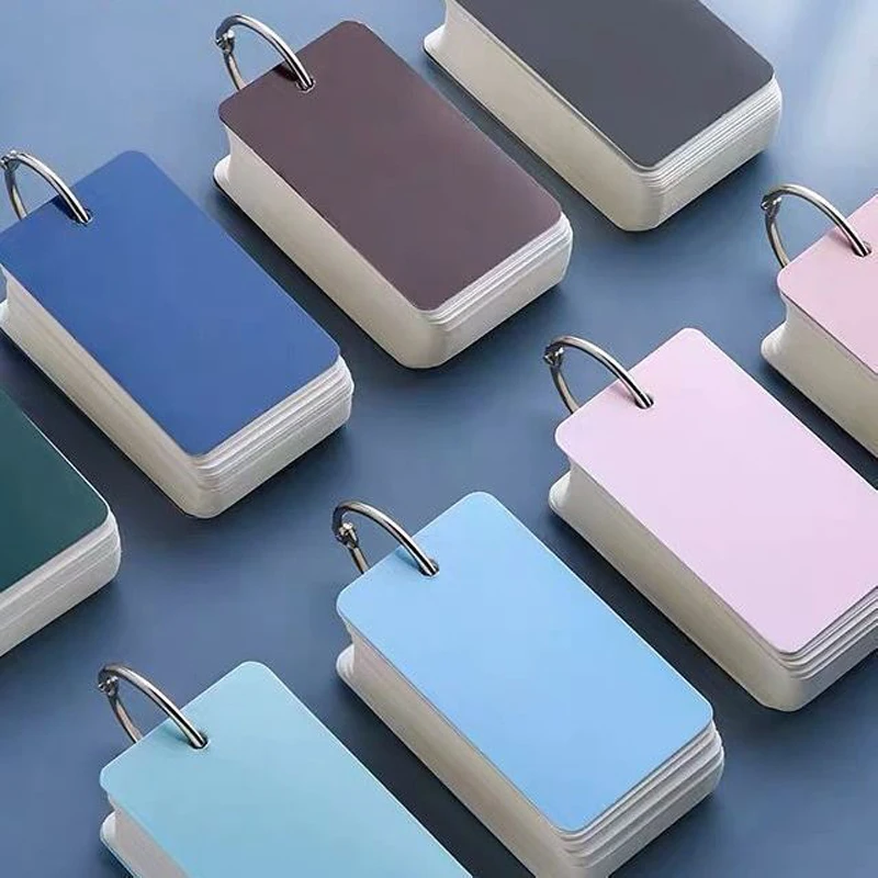 200 Sheets/pcs Blank Mini Notepad Portable Single Metal Loose Leaf Binder Ring Sticky Note Memo Pad Stationary Notebook Supplies