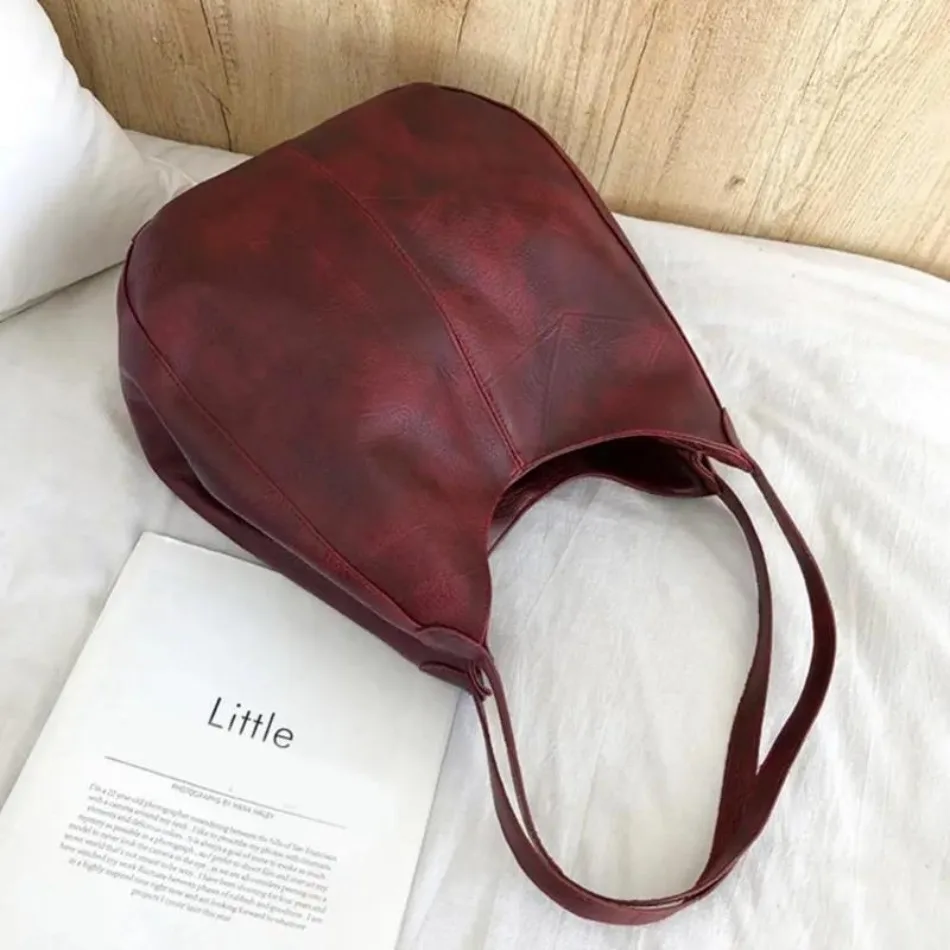 Bolso Tote Grande Cuero Vintage – Hombro Mujer Diseñador - imagen 4