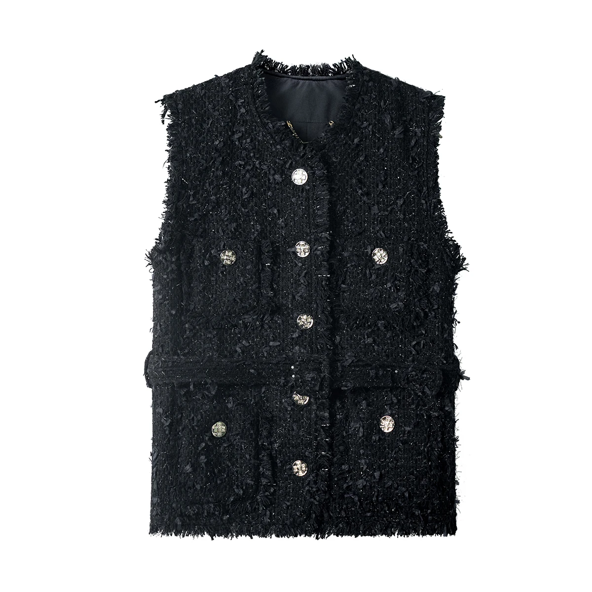 

New elegant temperament light luxury tassel small fragrant style camisole shoulder waist cinching fashionable vest