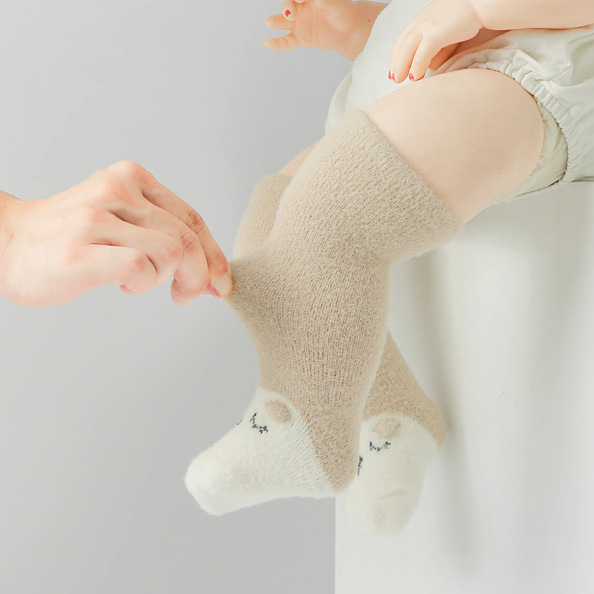 5Pairs 0-36M Winter Baby Newborn Socks Thick Warm Long Leg Socks Soft Comfortable Boy Girl Toddler Socks