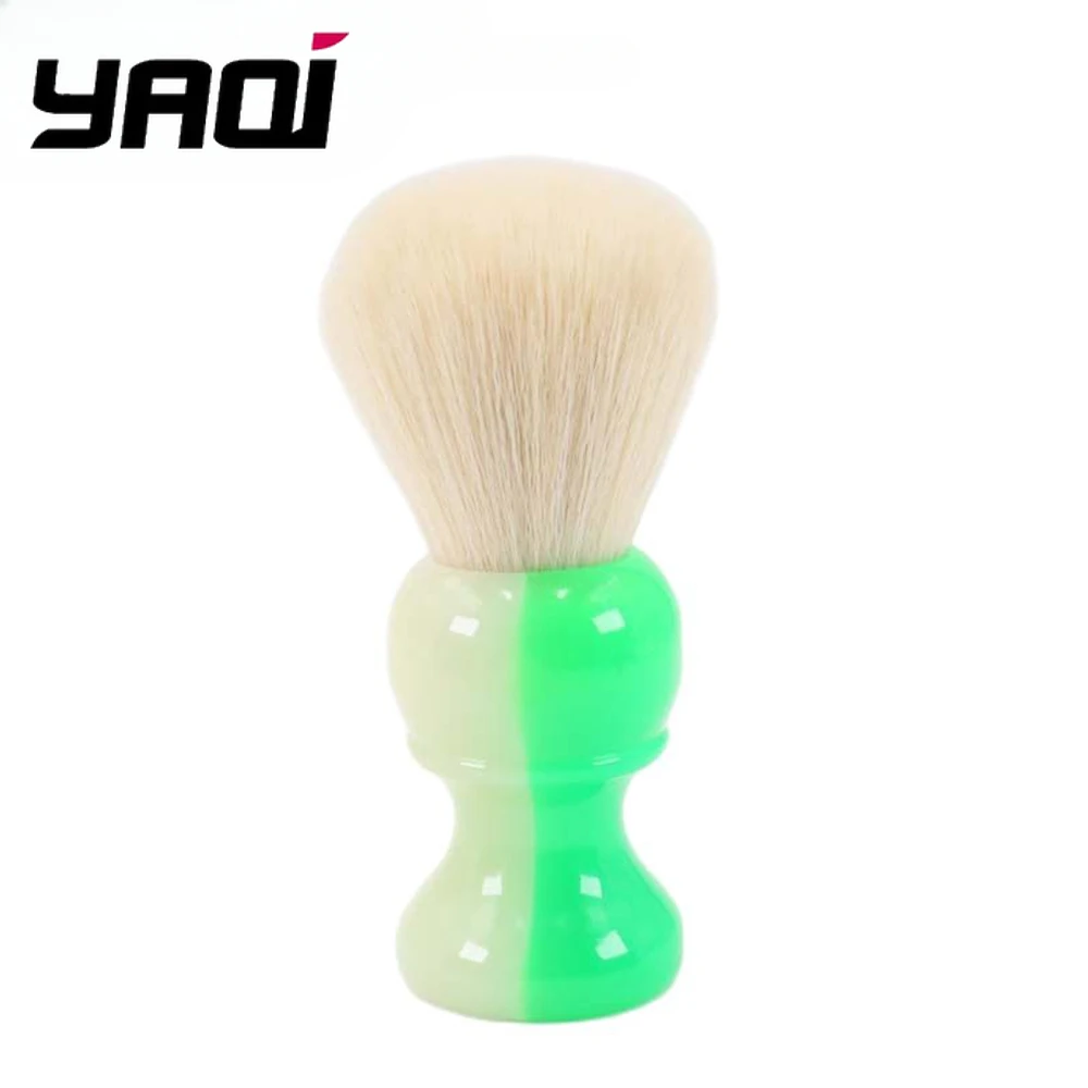 فرشاة الحلاقة YAQI JANUS BIFRONS 24 مللي متر عقدة الكشمير الاصطناعية فرشاة الحلاقة الرجالية مع مقبض الظلام هدية لصديقها