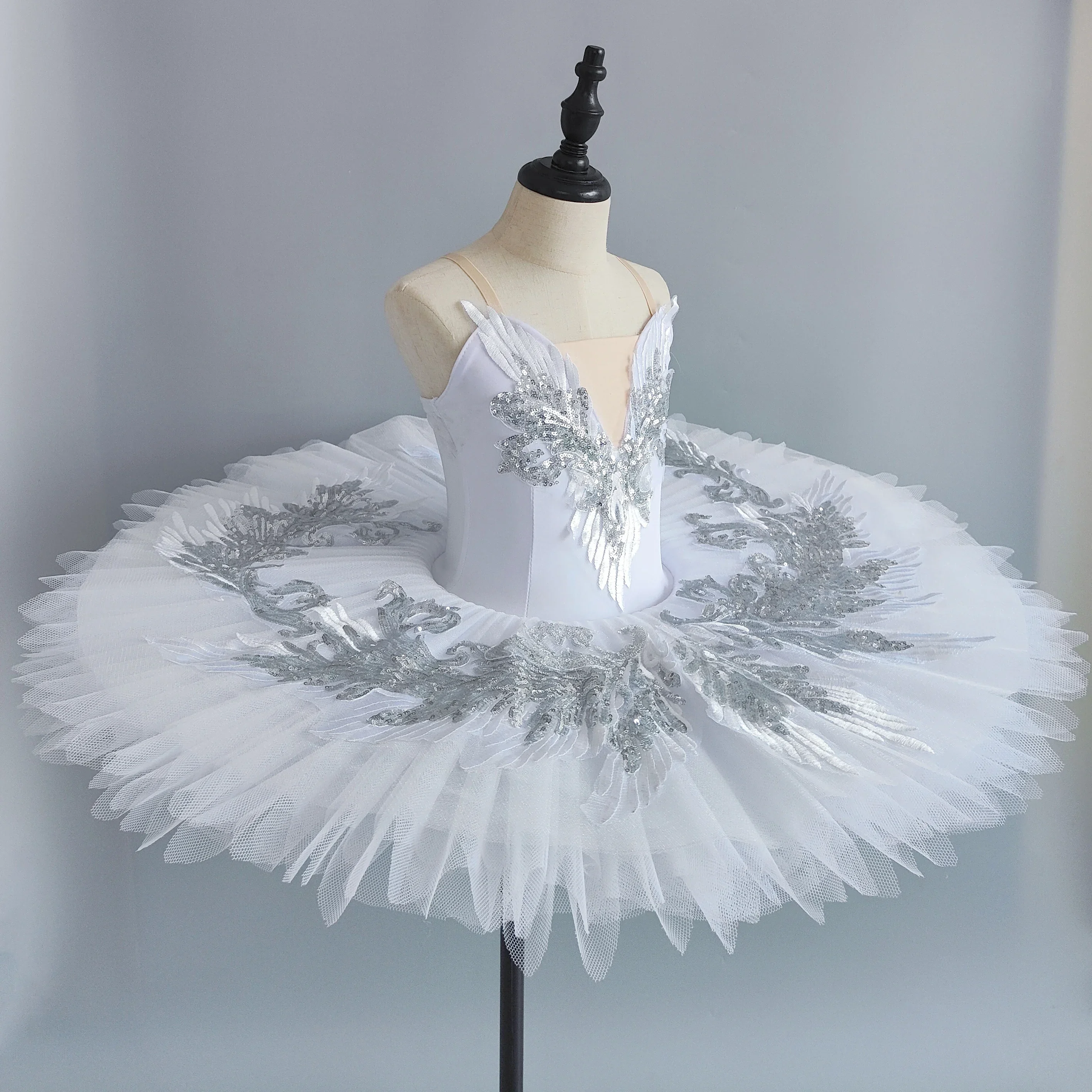 Tutu de Ballet Blanc pour Fille et Femme, Crêpe de Lac, Costumes de brevde ix, Robe Professionnelle pour Adultes et Enfants