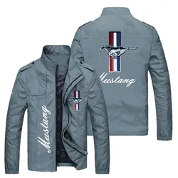 Spring and Autumn European and American new outer wear stand collar Ford Mustang logo jacket casual youth zipper sports jacket