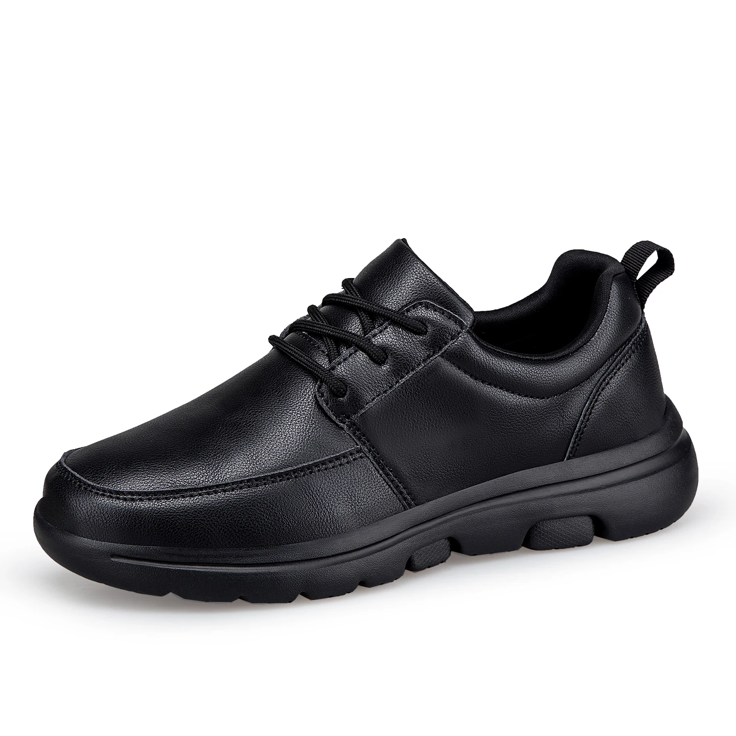 

Men's Lightweight Leather Walking Shoes – Comfortable Non-Slip Casual Sneakers, Lace-Up Daily Shoes for All-Day Wear