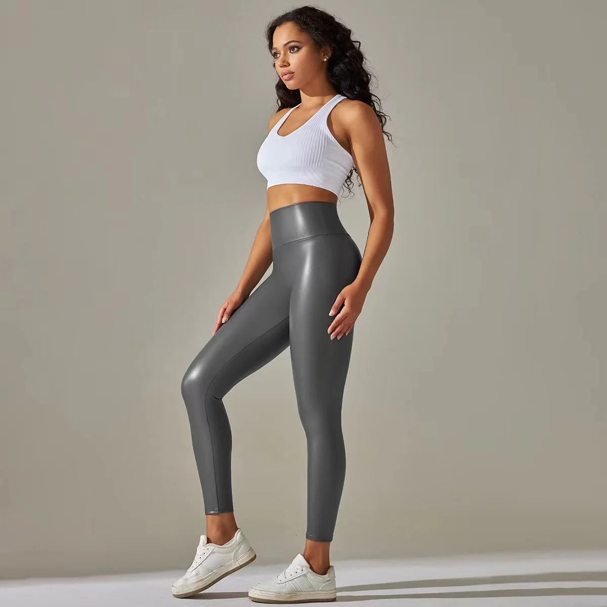 2024 Spring Fashion PU Leather Pants Women Multicolor High Waist Leather Leggings Autumn Elastic Slim Skinny Sexy Trousers
