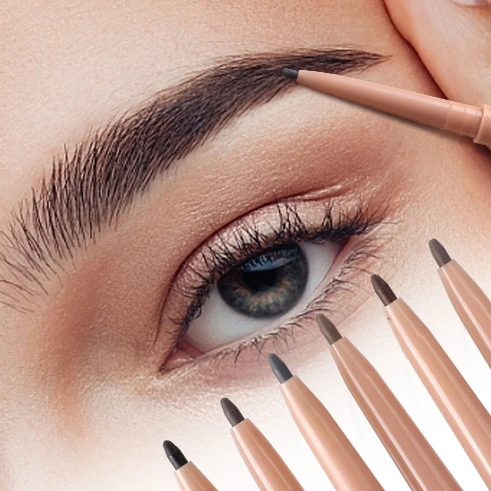 Crayon à sourcils à double tête, imperméable, longue durée, sans floraison, rotatif, noir, marron avec brosse, stylo à sourcils, maquillage des yeux, cosmétiques