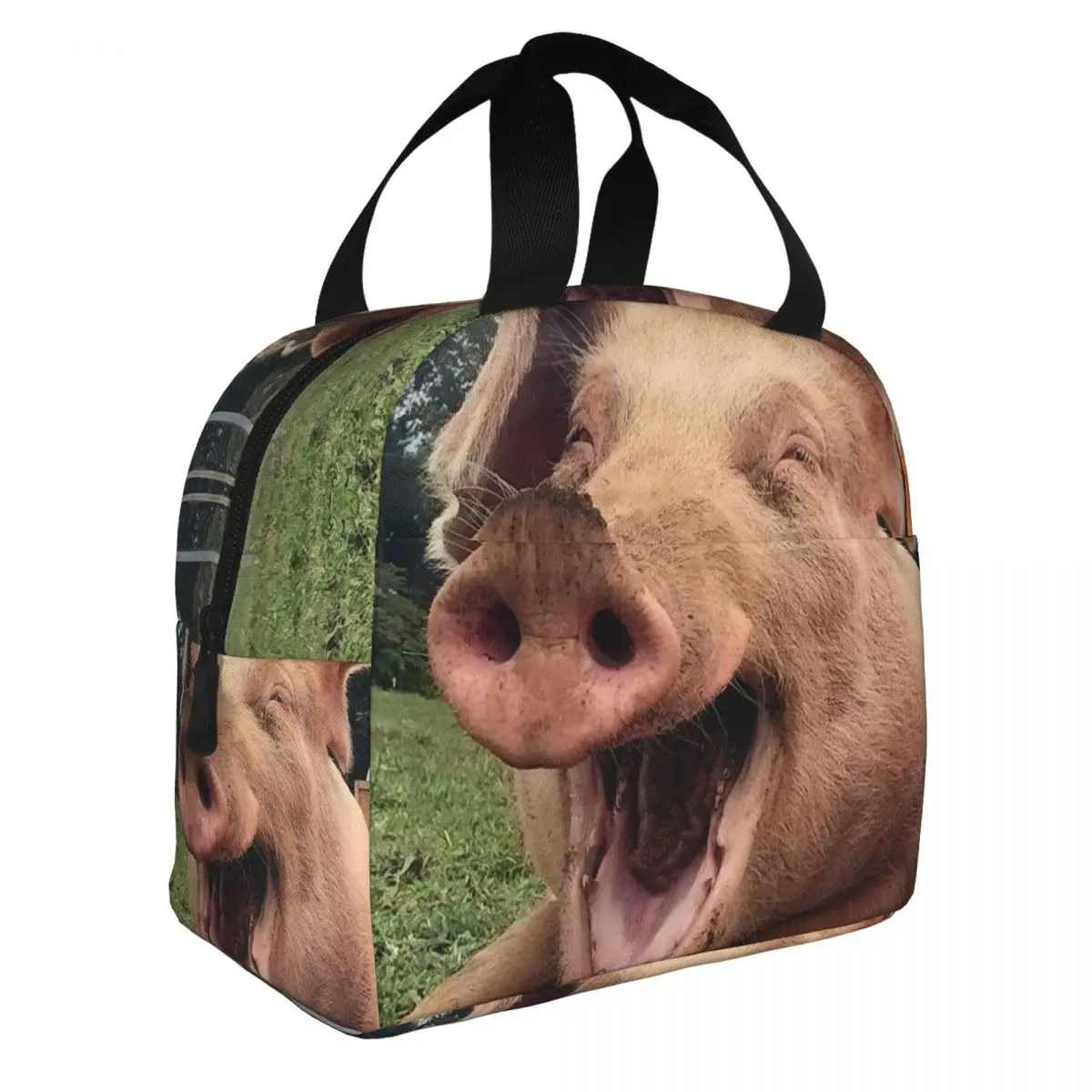 

Funny Pigs, Cute Baby Pig Lunch Bento Bags Portable Aluminum Foil thickened Thermal Cloth Lunch Bag for Women Men Boy