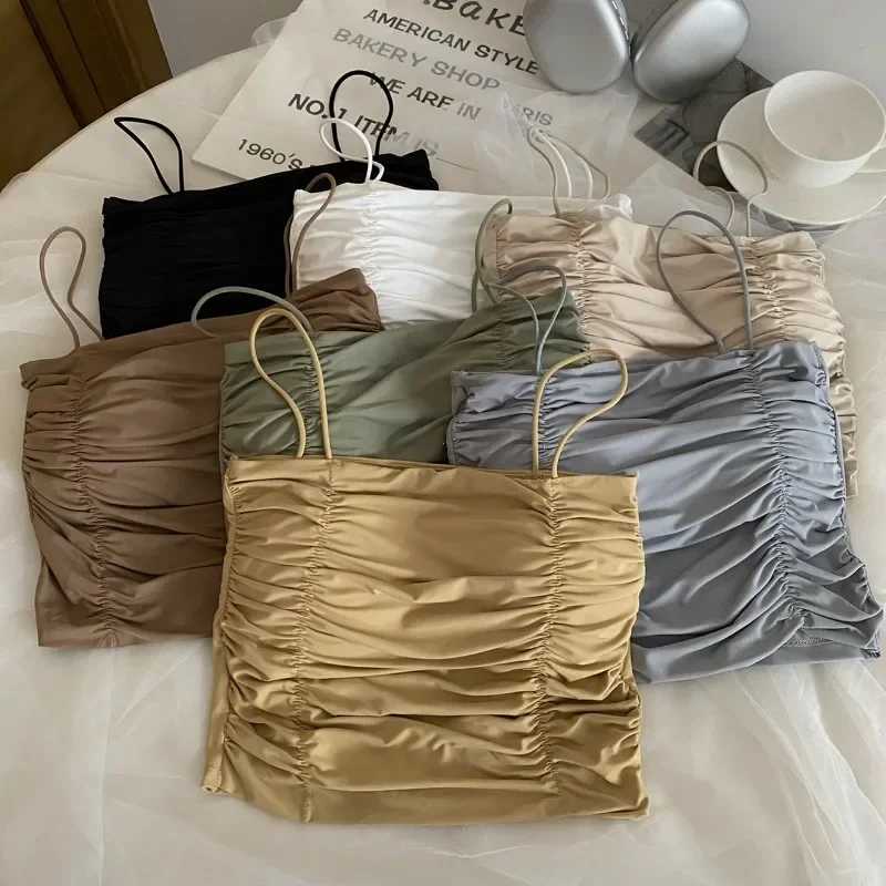 

Women Crop Tops Sexy Tank Top for Lady Summer Tube Tops with Cups Female Underwear Lingerie Woman Clothing Girls Camisole Vest