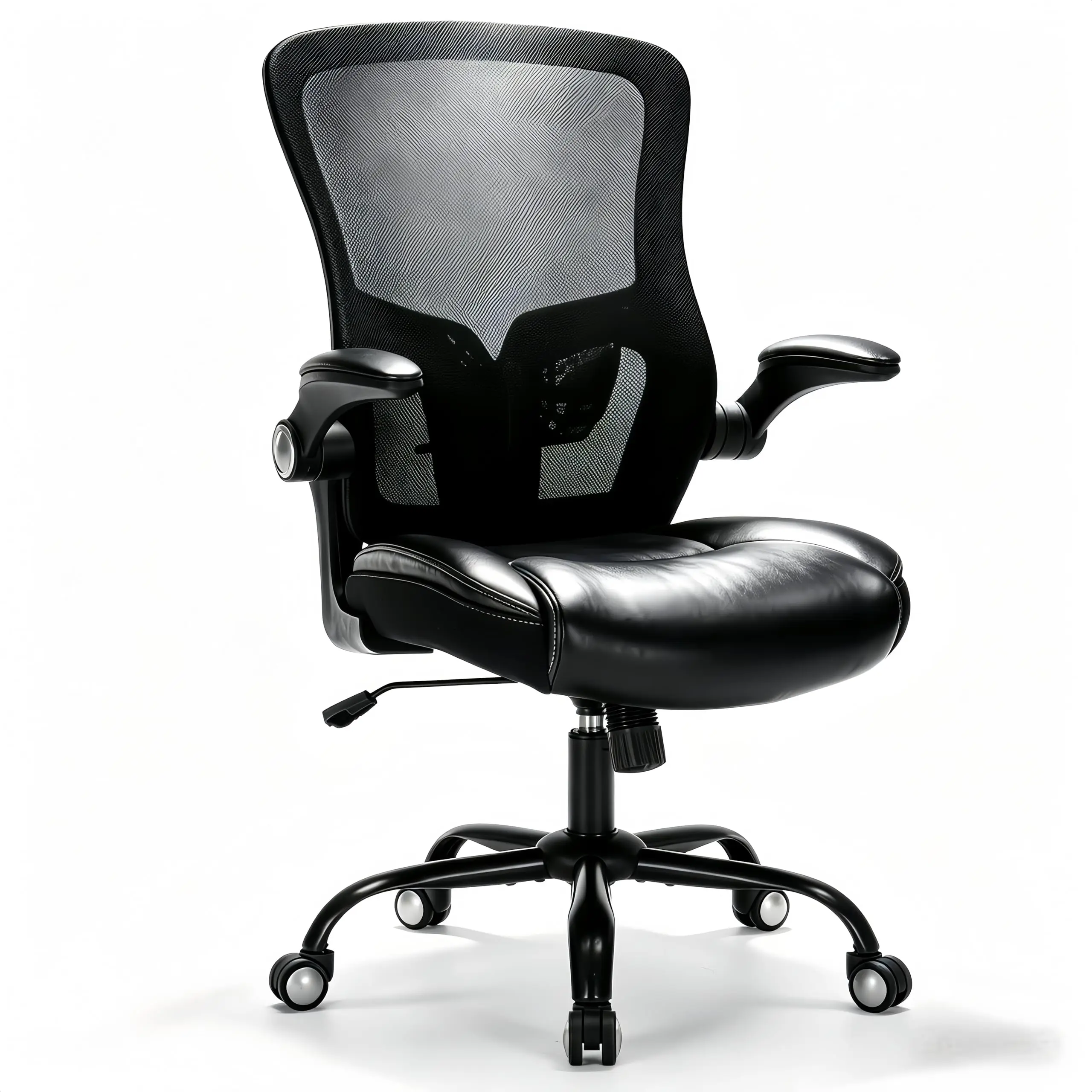 

Ergonomic Office Chair With Adjustable Flip-Up Armrest Lumbar Support 360° Swivel Breathable Mesh High Back Desk Chair