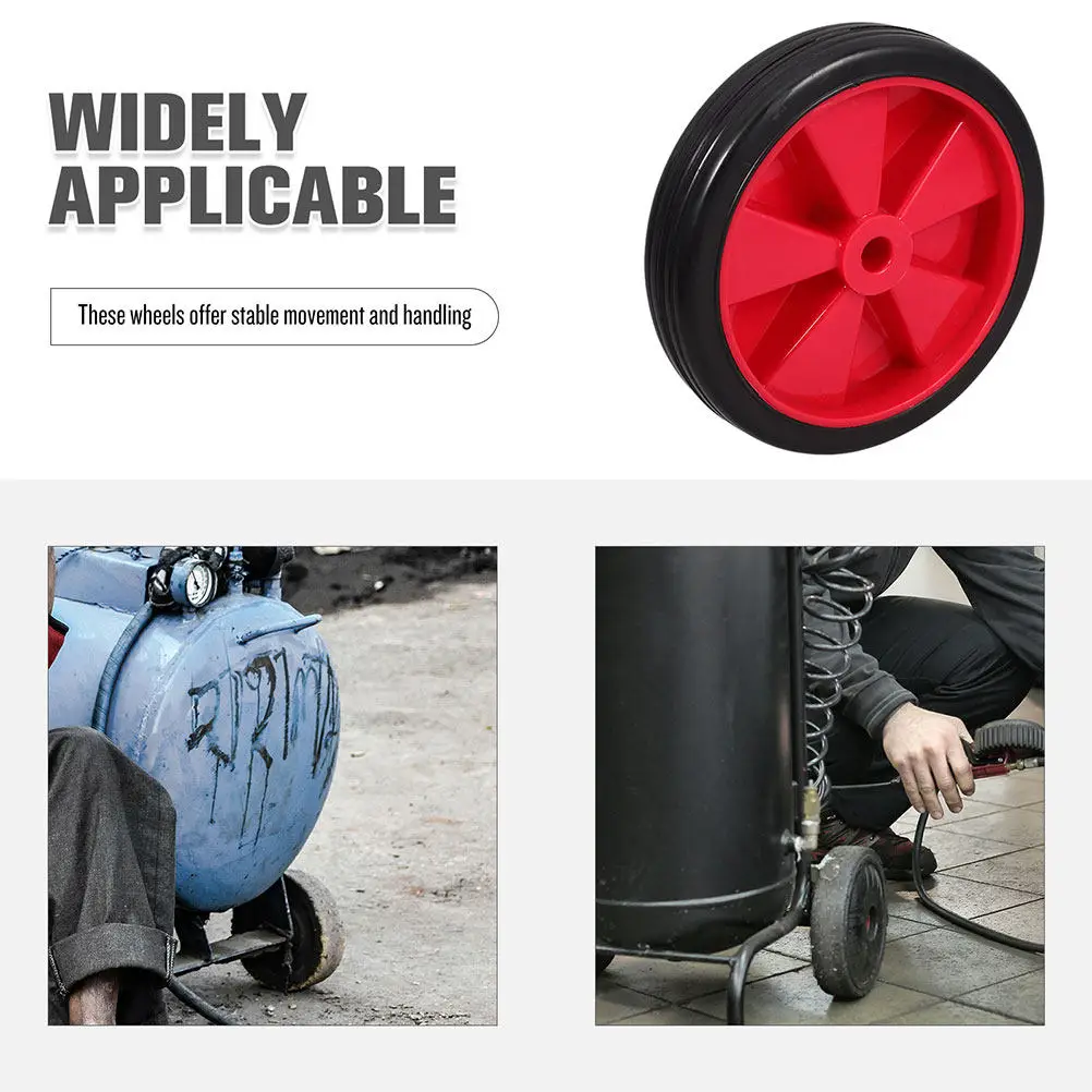 2Pcs Universal Air Compressor Replacement Wheels Heavy Duty Rubber Plastic Caster Wheels for Portable Pneumatic Pump Mobility view 6