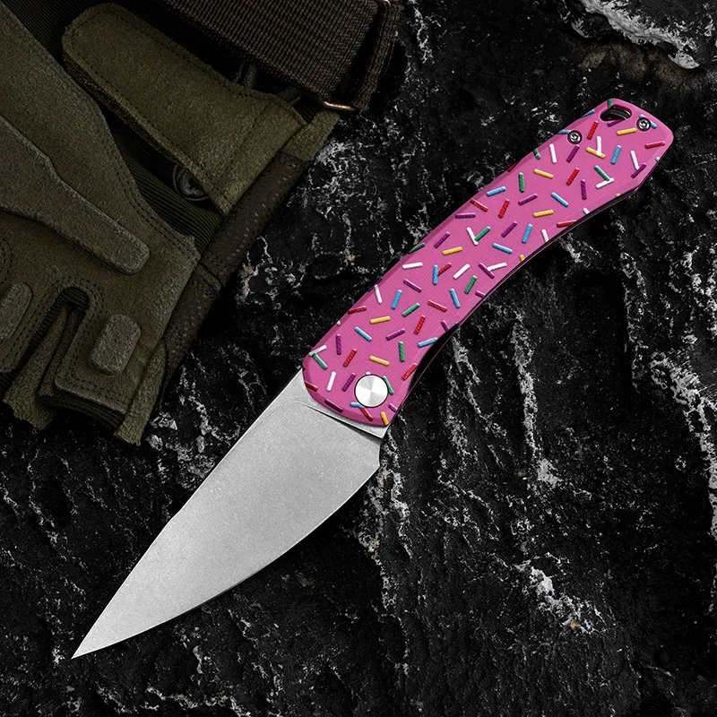 Free Wolf J334 D2 Blade G10 Handle Ball Bearing Survival Hunting EDC Kitchen Knife Outdoor Camping Pocket Folding Knife