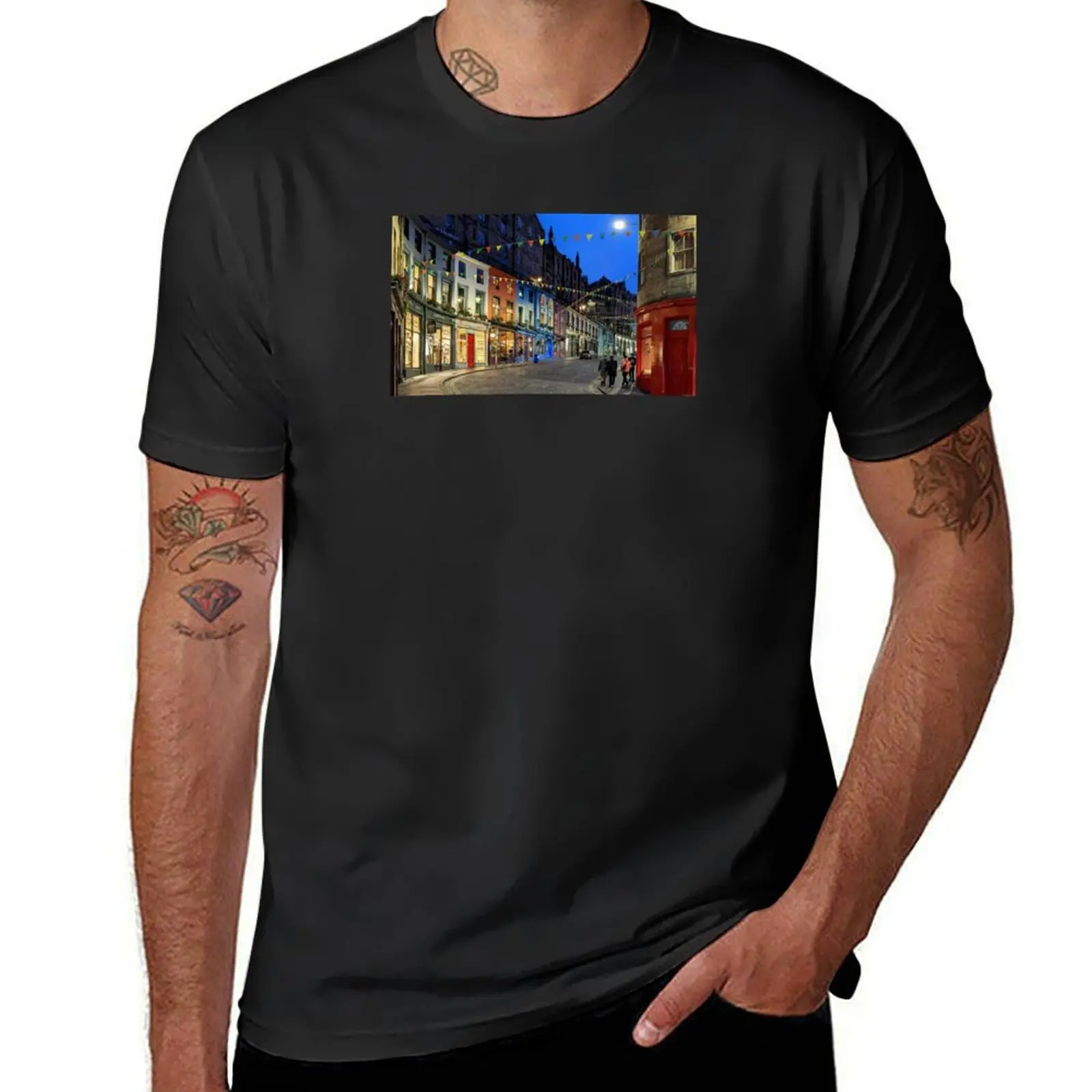 Victoria Street Edinburgh 01 T-Shirt quick drying boys whites mens t shirts