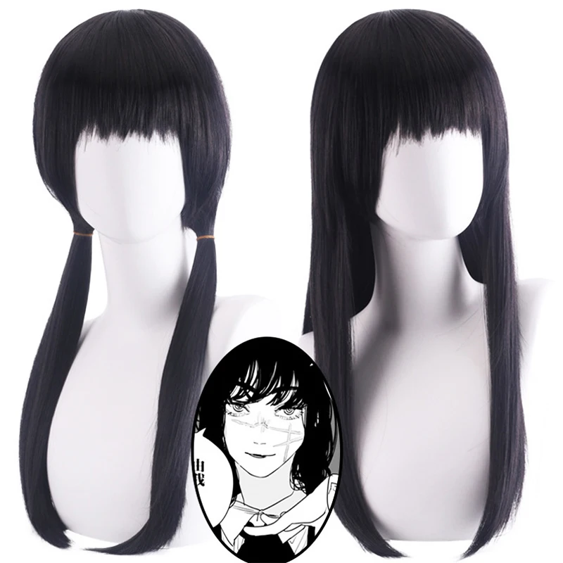 

Митака Аса Косплей Парик Аниме Бензопила Человек Митака Аса Косплей Черные Длинные Волосы Хэллоуин Карнавал Вечеринка Cos Парики для Женщин Девочек