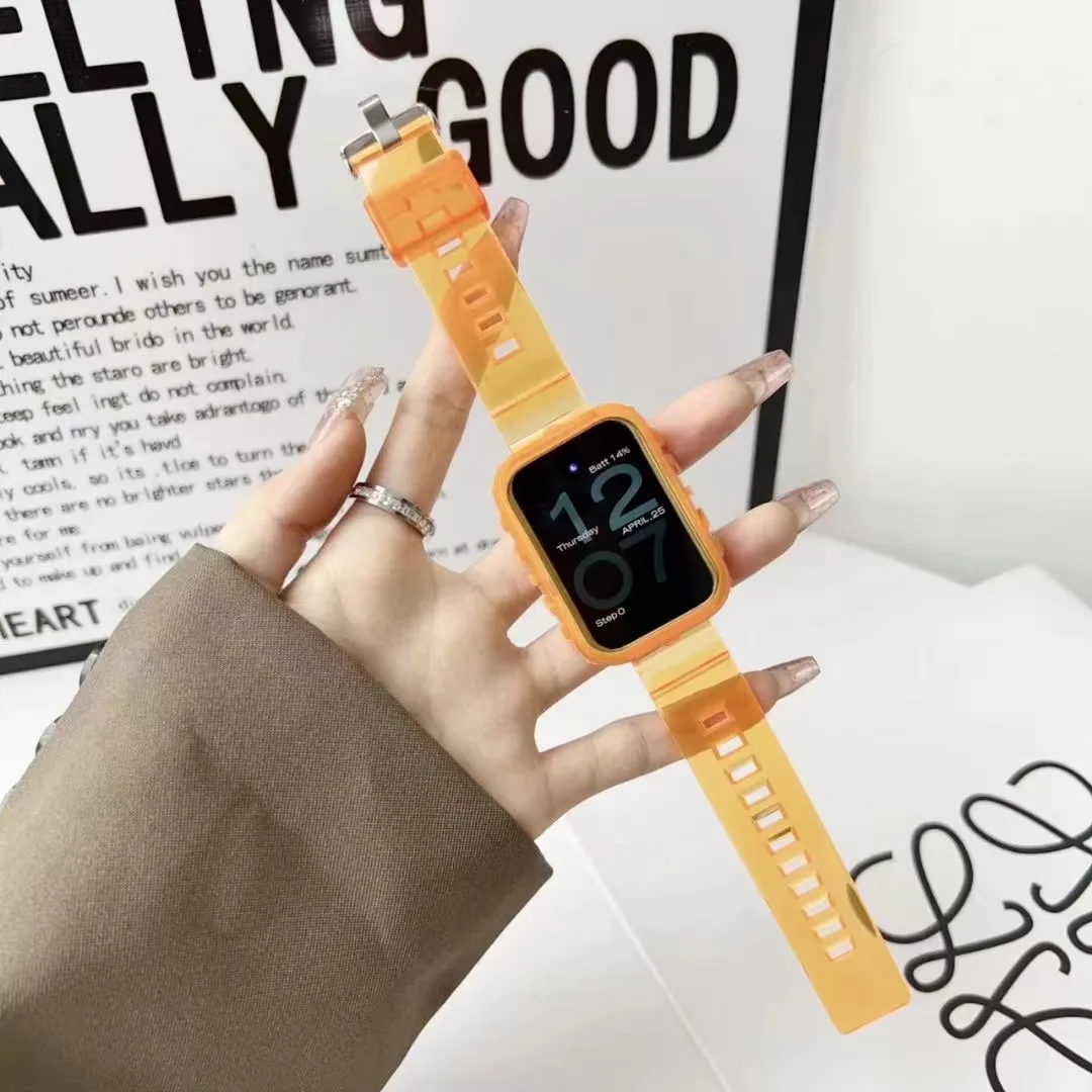 حزام سيليكون وحزام لسوار Mi من السيليكون ، سوار شفاف ، سوار معصم من البولي يورثين الحراري الناعم ، حزام بديل ، إكسسوارات ساعة ذكية ، 8 ، 7 برو