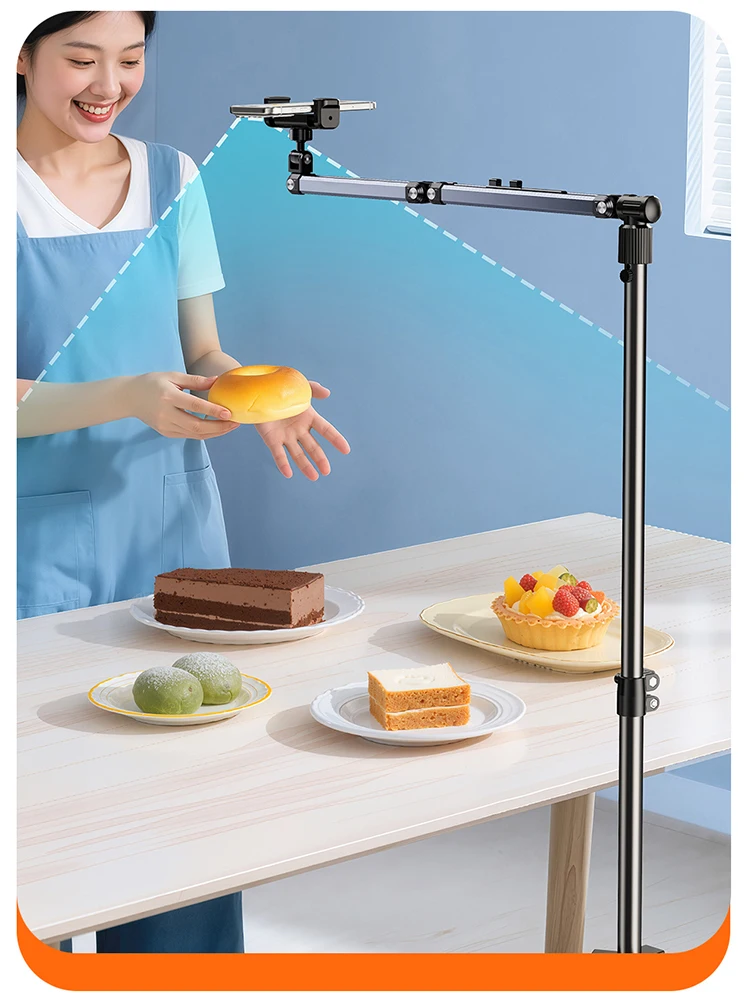 Penyangga Tablet Lantai Eary, Penyangga Ponsel di Atas Tempat Tidur, Penyangga Sudut dan Tinggi yang Dapat Disesuaikan, Kompatibel dengan iPhone iPad Pro Air Mini Samsung