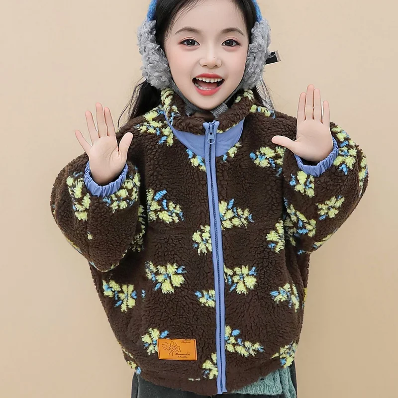 

Зимняя куртка на хлопковой подкладке для девочек, утепленная осенняя куртка на молнии, сохраняющее тепло пальто, топы, детская студенческая модная повседневная одежда Kawaii