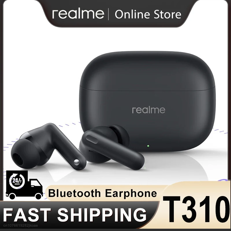 Realme Buds T310 TWS Earphones Wireless Bluetooth 5.4 HD Mic Call Headphones HiFi Stereo ANC Active Noise Reduction Earbuds IP55