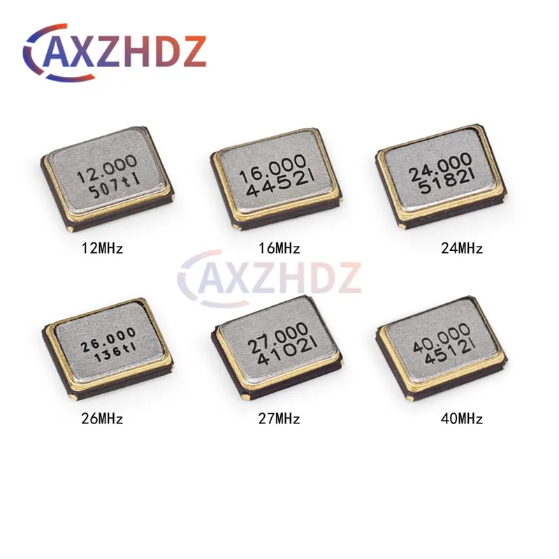 10PCS SMD Passive Crystal Oscillator 2520 12.000Mhz 14.31818M 16M 20M 24M 25M 26M 27M 30M 32M 37.4M 40M MHZ 2.5*2.0mm 2025