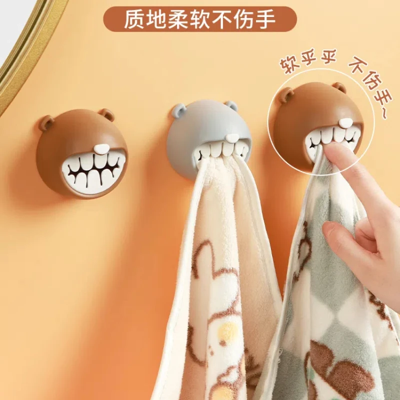 

Towel Stopper Creative Towel Rack Non Perforated Kitchen Cloth Hanging Rod Mini Hand Wipes and Face Towels Hanging Rack