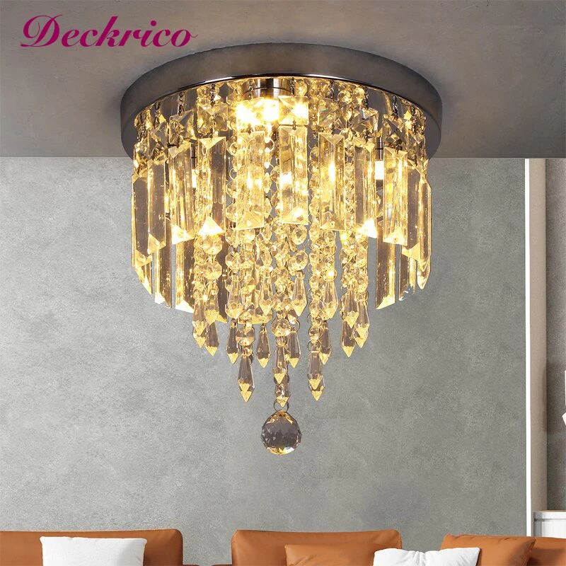 

Modern K9 Crystal Led Ceiling Lamp Bedroom Corridor Decorative Hanging Lamps Cloakroom Chandelier Indoor Light Lustres Fxitures