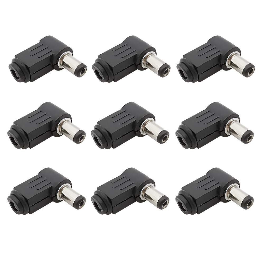 Right Angle 5.5mm x 2.1mm DC Power Male Plug Soldering Adapter Connector 5.5*2.1mm 90 Degree DC Plugs Socket Assembly Connectors