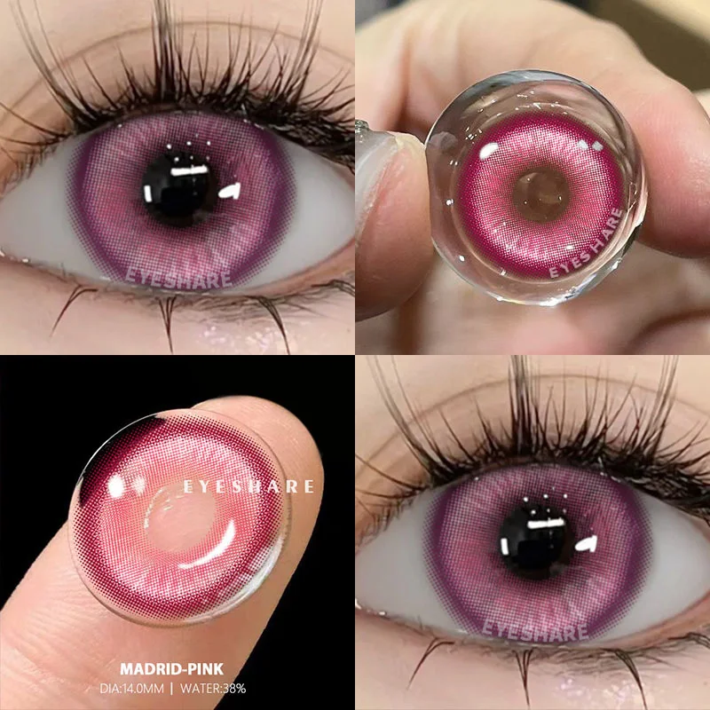 EYESHARE 1 Paar farbige Kontaktlinsen für Augen, blaue Augenkontakte, lila Linsen, Cosplay, rosa Kontaktlinsen, jährliche rote Augenlinsen